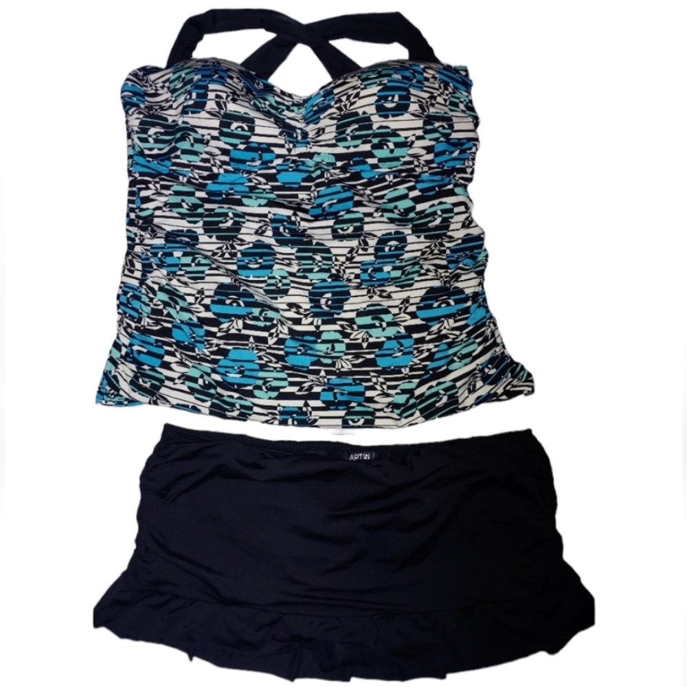 Apt 9 Tankini Swimsuit, Skirted Bottoms, 3X